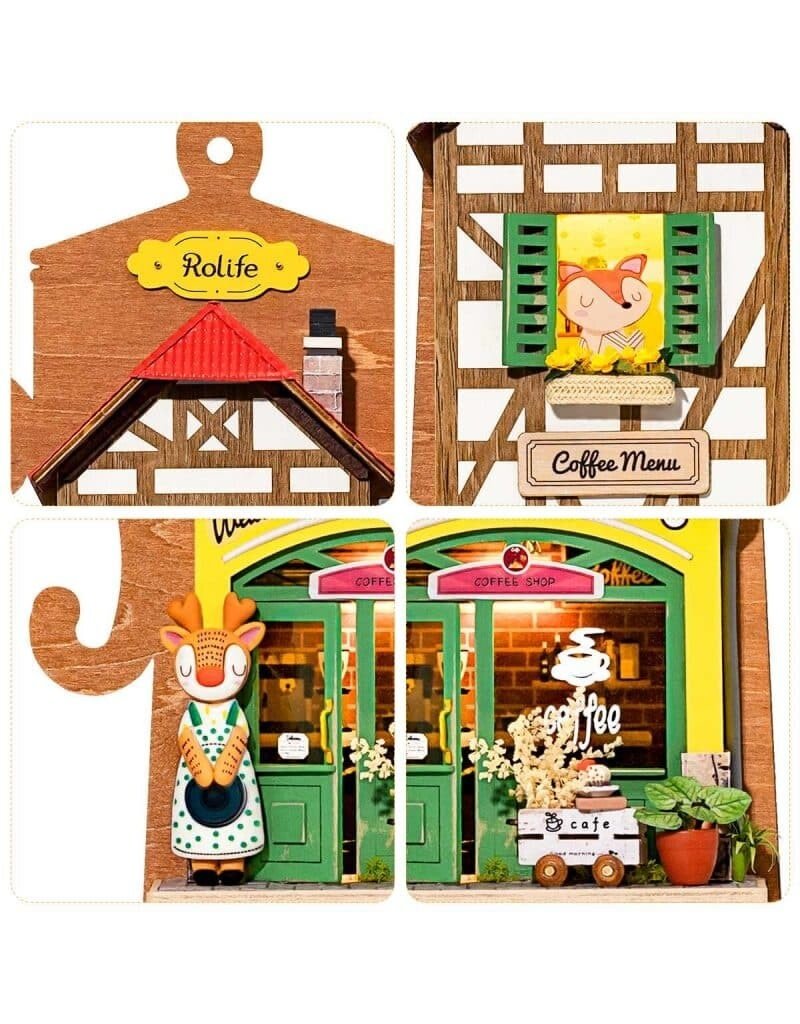 ROBOTIME ROEDS020 WALL HANGING SERIES; LAZY COFFEE HOUSE