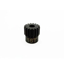 HOT RACING HRACSG16M05 MOD 0.5 PINION GEAR 16T (1/8 BORE): HARD BLACKENED STEEL