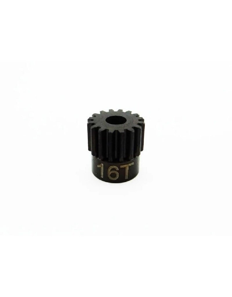 HOT RACING HRACSG16M05 MOD 0.5 PINION GEAR 16T (1/8 BORE): HARD BLACKENED STEEL