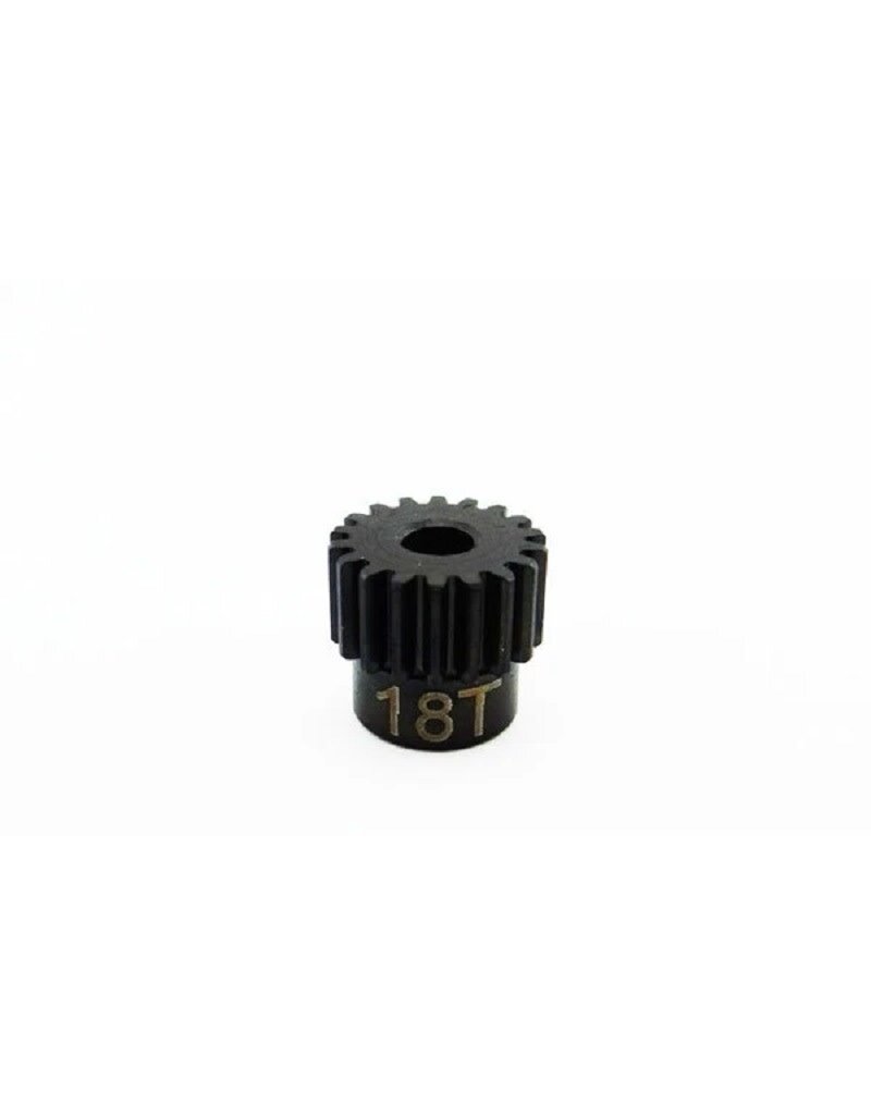 HOT RACING HRACSG18M05 MOD 0.5 PINION GEAR 18T (1/8 BORE): HARD BLACKENED STEEL