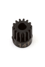 HOT RACING HRACSG14M05 MOD 0.5 PINION GEAR 14T (1/8 BORE): HARD BLACKENED STEEL