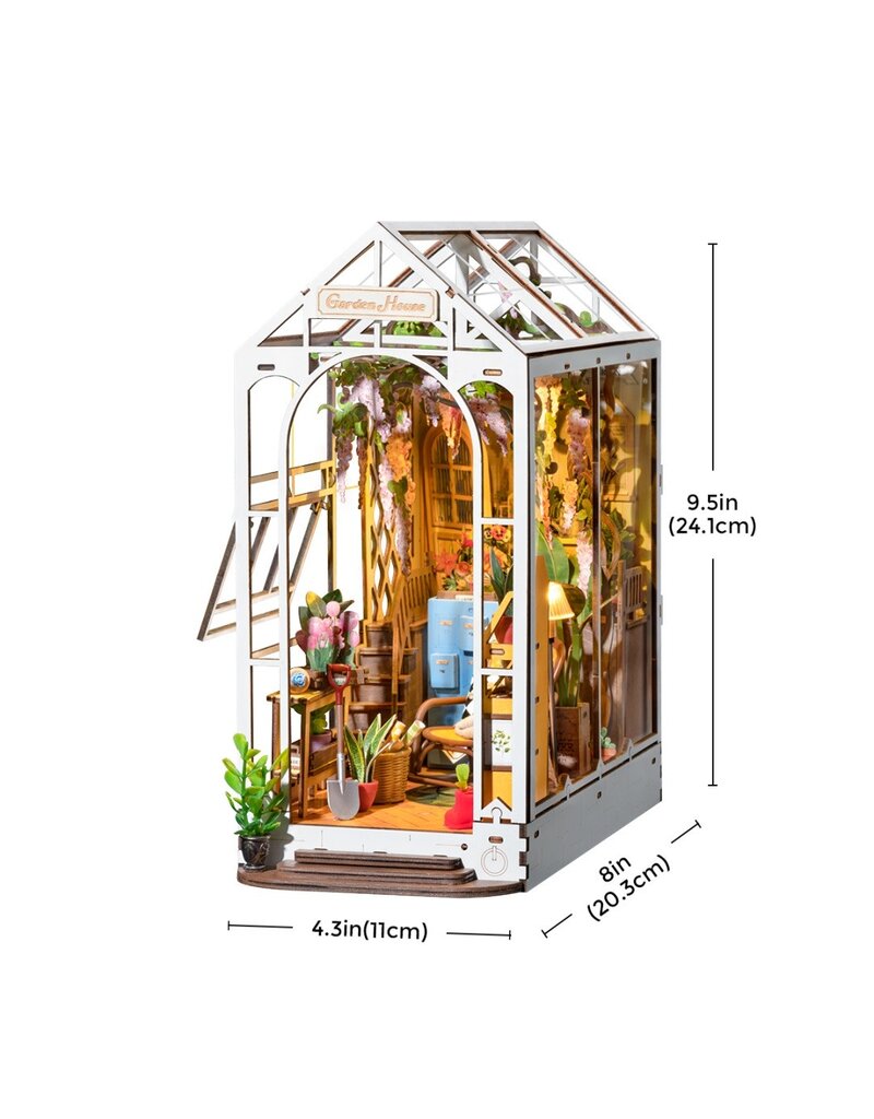 ROBOTIME ROETGB06 ROLIFE HOLIDAY GARDEN HOUSE DIY BOOK NOOK SHELF INSERT