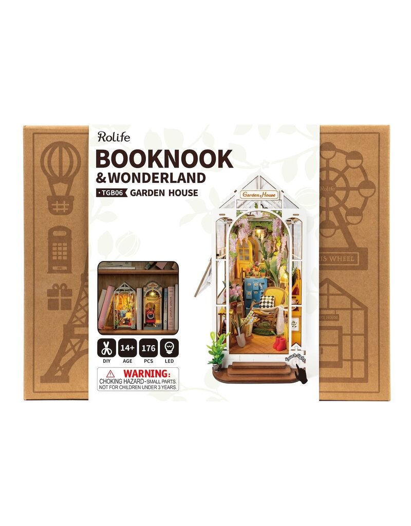ROBOTIME ROETGB06 ROLIFE HOLIDAY GARDEN HOUSE DIY BOOK NOOK SHELF INSERT