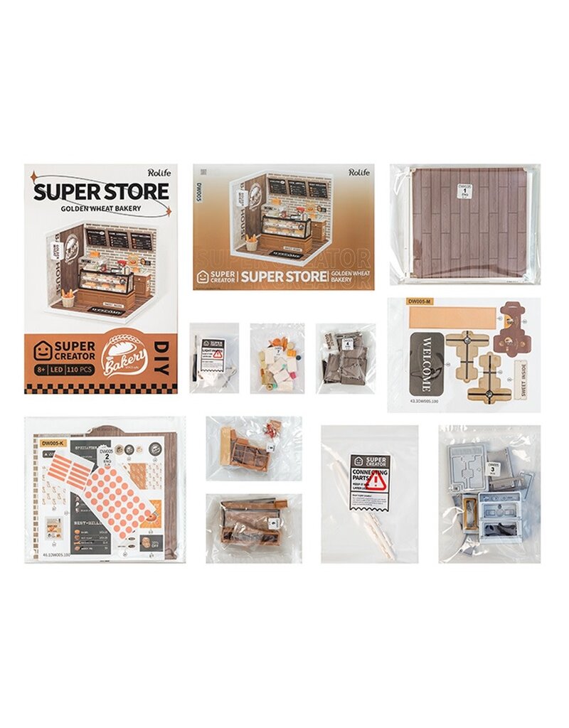 ROBOTIME ROEDW005 ROLIFE SUPER CREATOR GOLDEN WHEAT BAKERY PLASTIC DIY