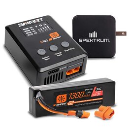 SPEKTRUM SPMXPSS315 SMART POWERSTAGE BUNDLE: 1300MAH 3S 30C LIPO BATTERY (IC2) / S100 CHARGER / 65W POWER BLOCK / ADAPTER