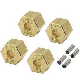 HOT RACING HRATRXM10H15 BRASS STOCK WHEEL HUBS + 1.5MM FOR TRAXXAS TRX4-M