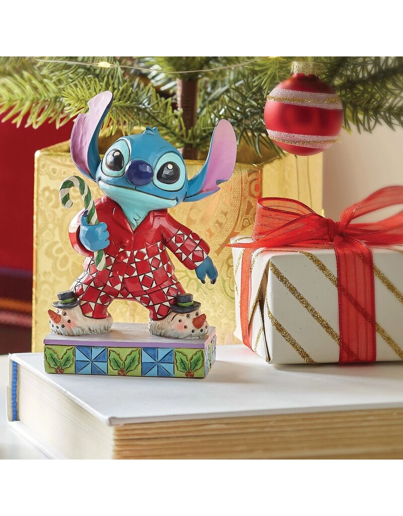 ENESCO DISNEY 4.62" STITCH CHRISTMAS MORNING FIGURE