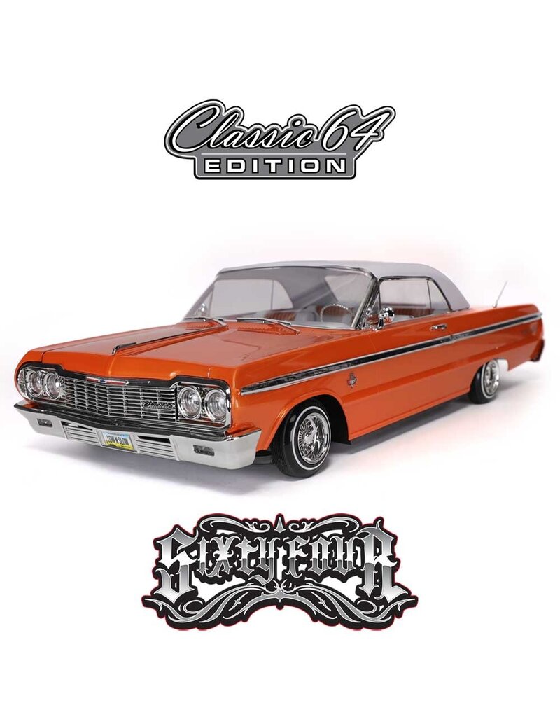 REDCAT RACING RER32895  SIXTYFOUR RC CAR - 1:10 1964 CHEVROLET IMPALA HOPPING LOWRIDER ORANGE