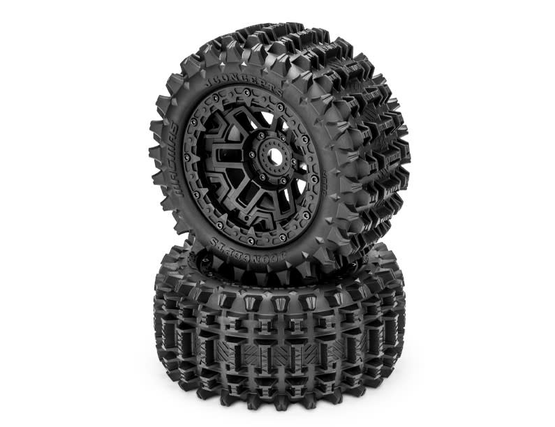 JCO4088-39912 MAGMA PRE-MOUNTED MONSTER TRUCK TIRES (BLACK) (2) W/ 17MM HEX