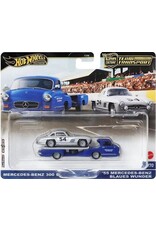 HOT WHEELS MTL FLF56/HRV48 HOT WHEELS TEAM TRANSPORT '55 MB BLAUES WUNDER W/ MB 300 SL