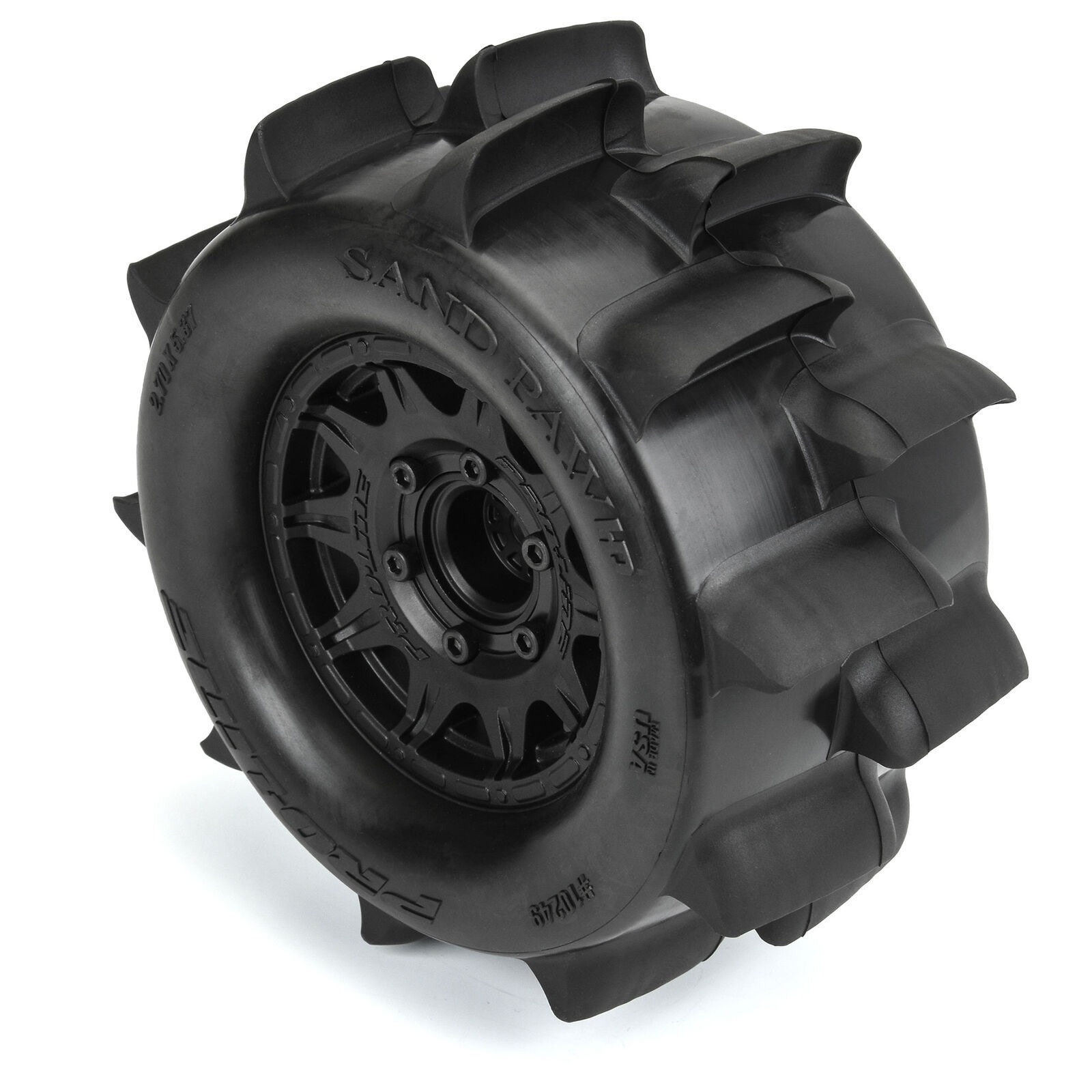 PRO1024910 1/10 SAND PAW HP BELTED F/R 2.8" MT TIRES MTD 12/14MM BLACK RAID (2)