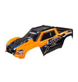 TRAXXAS TRA7811 BODY, X-MAXX , ORANGE (PAINTED, DECALS APPLIED) (ASSEMBLED WITH FRONT & REAR BODY MOUNTS, REAR BODY SUPPORT, AND TAILGATE PROTECTOR)