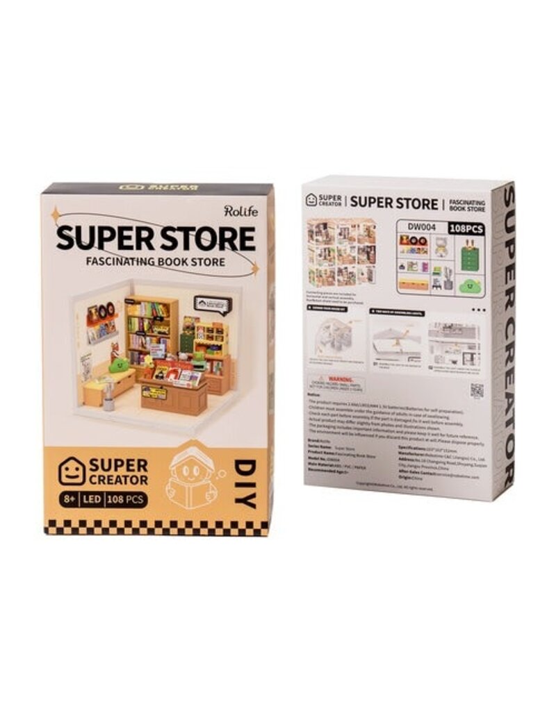 ROBOTIME ROEDW004 SUPER STORE SERIES; FASCINATING BOOK STORE