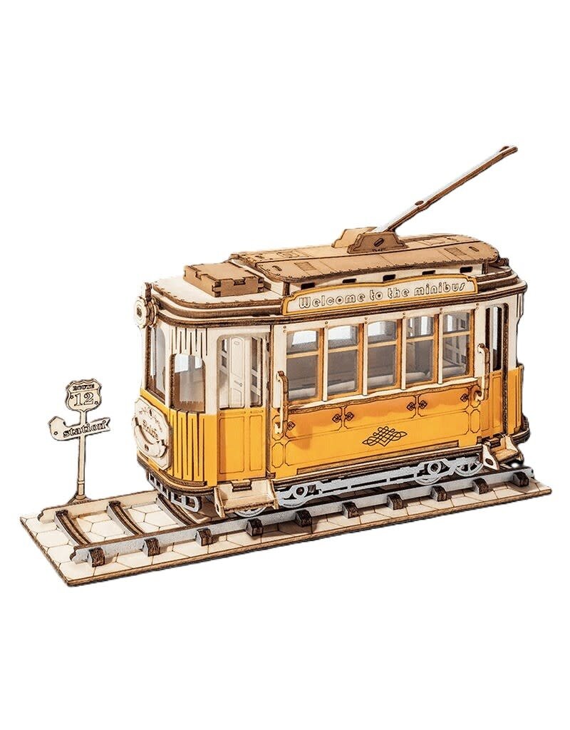 ROBOTIME ROETG505 CLASSIC 3D WOOD PUZZLES; TRAMCAR