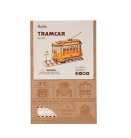 ROBOTIME ROETG505 CLASSIC 3D WOOD PUZZLES; TRAMCAR