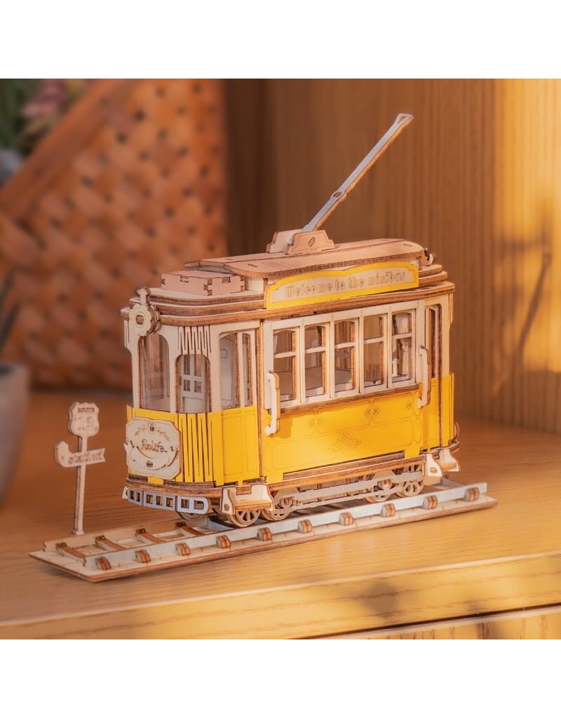 ROBOTIME ROETG505 CLASSIC 3D WOOD PUZZLES; TRAMCAR