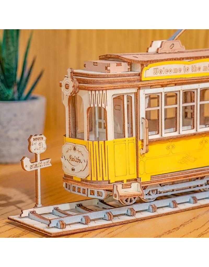 ROBOTIME ROETG505 CLASSIC 3D WOOD PUZZLES; TRAMCAR