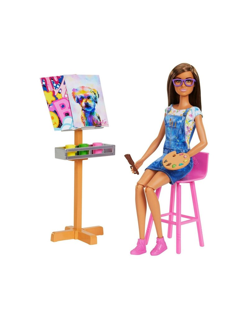 BARBIE MTL HCM85 BARBIE ART STUDIO ARTIST AND PAINT SET