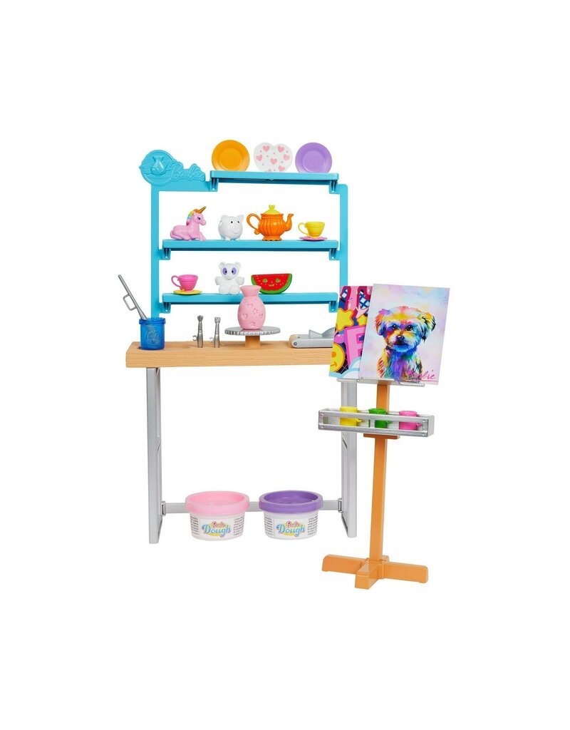 BARBIE MTL HCM85 BARBIE ART STUDIO ARTIST AND PAINT SET