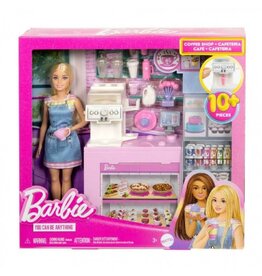 BARBIE MTL HXN94 BARBIE COFFEE SHOP PLAYSET WITH BLONDE BARISTA DOLL