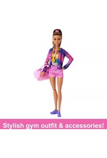BARBIE MTL HRG53 BARBIE GYMNASTICS PLAY SET: BROWN HAIR