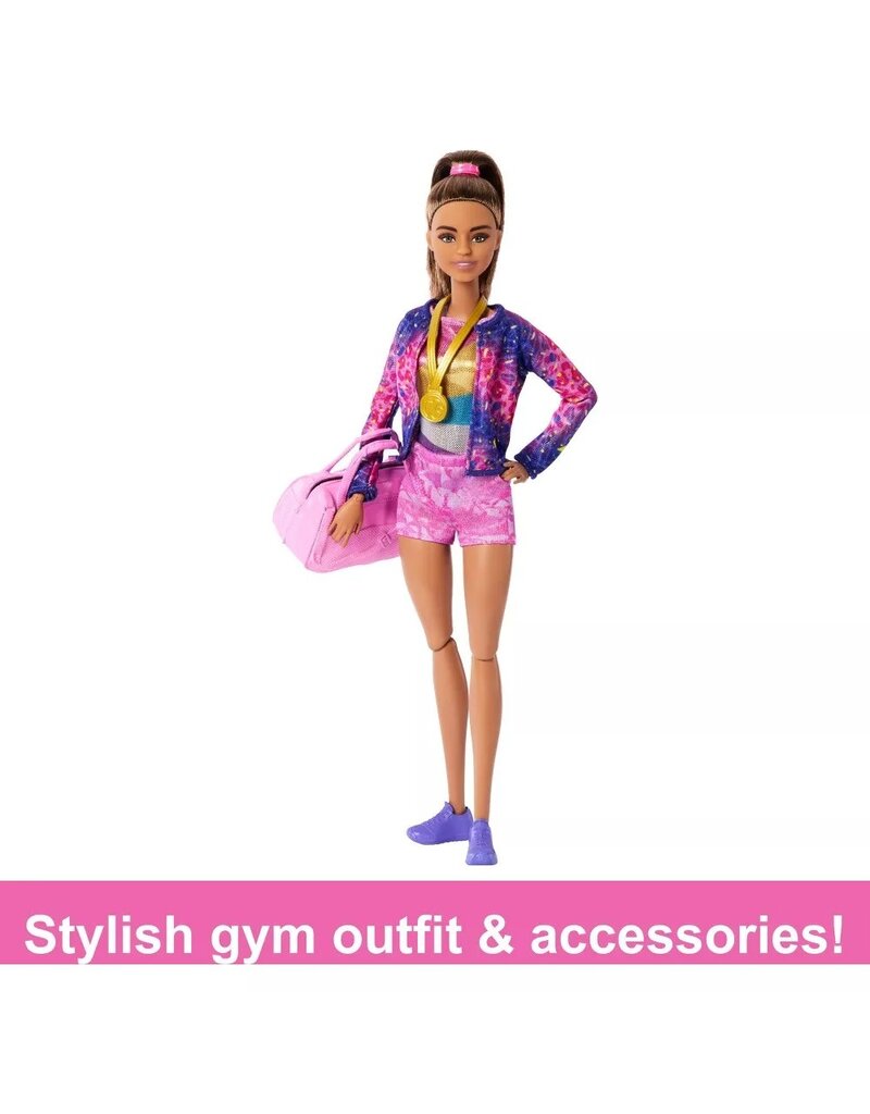 BARBIE MTL HRG53 BARBIE GYMNASTICS PLAY SET: BROWN HAIR