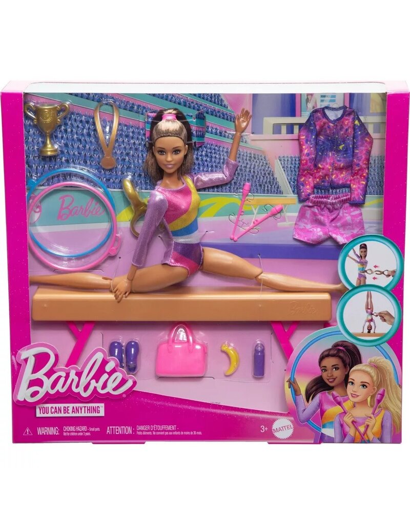 BARBIE MTL HRG53 BARBIE GYMNASTICS PLAY SET: BROWN HAIR