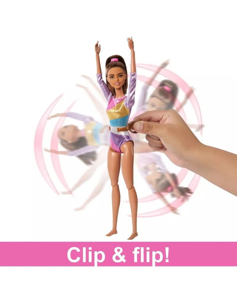 BARBIE MTL HRG53 BARBIE GYMNASTICS PLAY SET: BROWN HAIR