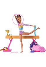 BARBIE MTL HRG53 BARBIE GYMNASTICS PLAY SET: BROWN HAIR