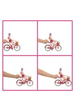 BARBIE MTL HWJ00 BARBIE PINK PASSPORT HOLLAND DOLL SET WITH BICYCLE TRAVEL ACCESSORIES
