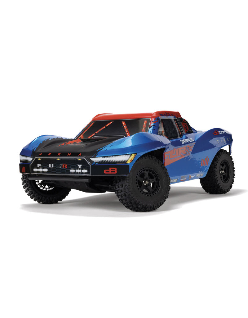 ARRMA ARA3521T1 1/10 FURY 2WD 223S BLX BRUSHLESS SHORT COURSE TRUCK RTR WITH DSC: BLUE