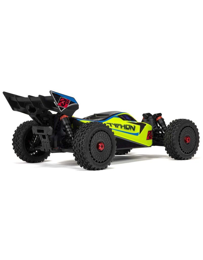 ARRMA ARA4306V4T2 1/8 TYPHON 4X4 223S BLX BRUSHLESS BUGGY RTR WITH DSC: YELLOW