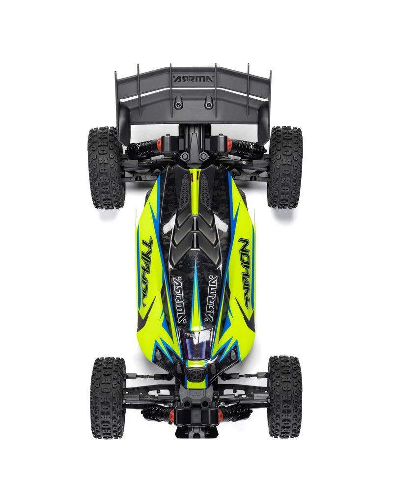 ARRMA ARA4306V4T2 1/8 TYPHON 4X4 223S BLX BRUSHLESS BUGGY RTR WITH DSC: YELLOW