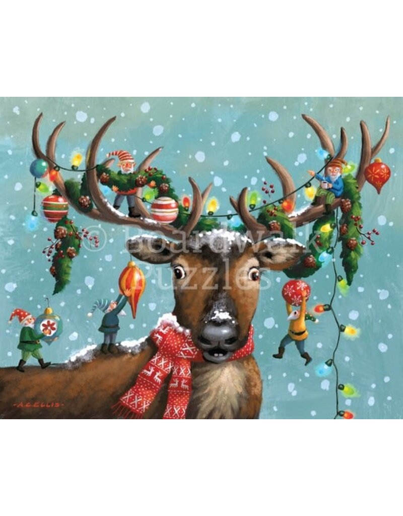 BOARDWALK BWP CHRISTMAS IN THE ANTLERS PUZZLE 500 PIECES