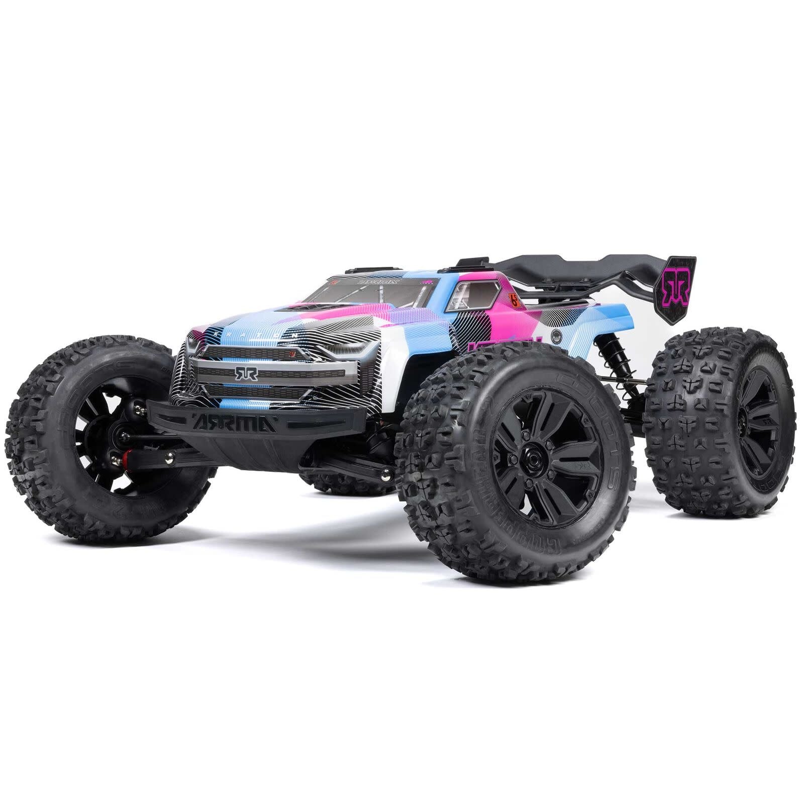ARA8608V6T2 1/8 KRATON 6S 4X4 RTR BRUSHLESS SPEED TRUCK: BLUE/PINK