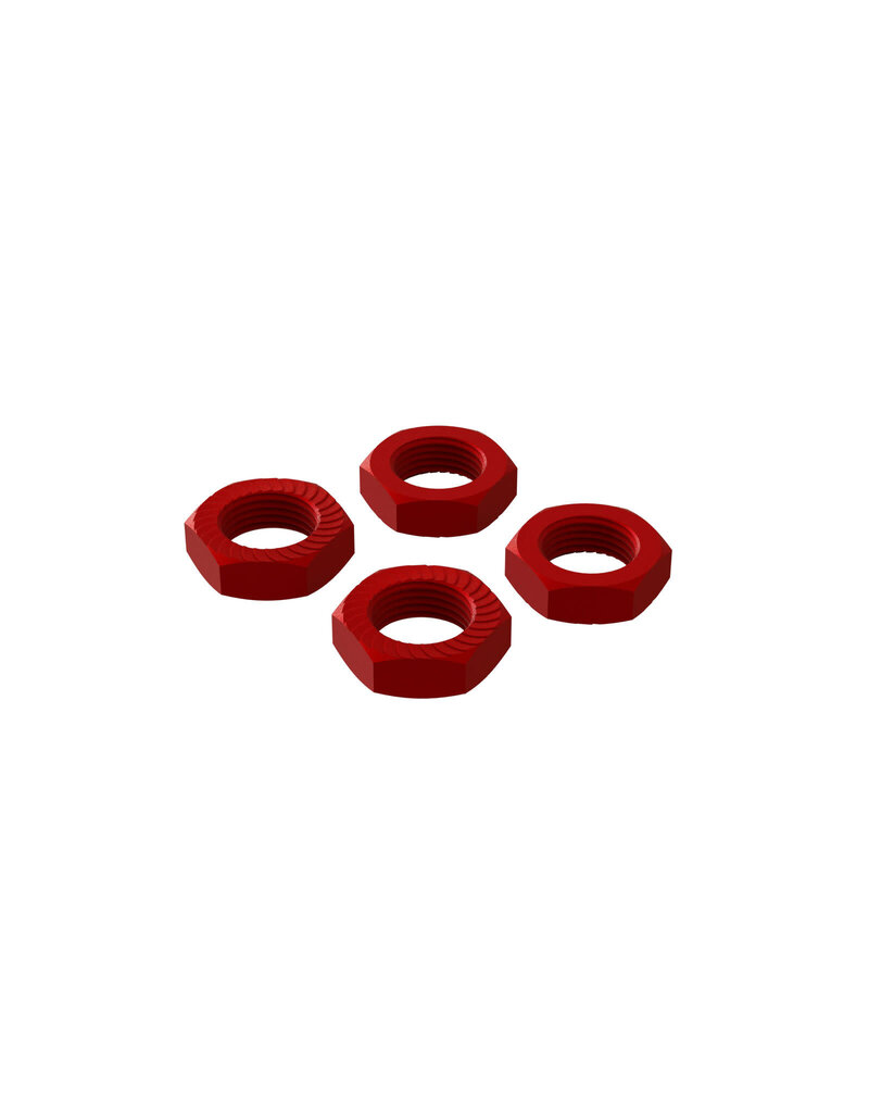 ARRMA AR310906 ALUMINUM WHEEL NUT 17MM RED (4)