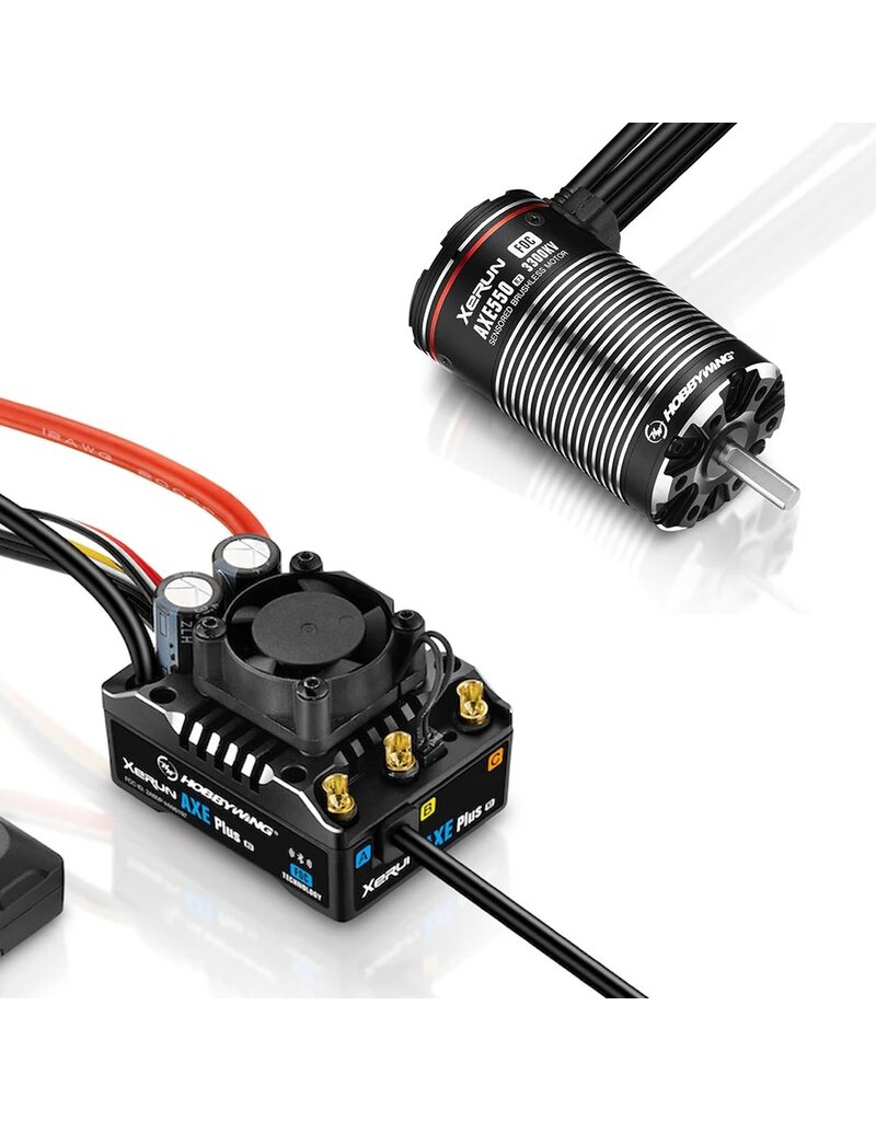 HOBBYWING HWI38020389 XERUN AXE R3 ESC + 3300KV 2-3S 550L R2 MOTOR COMBO