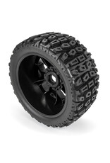 DURATRAX DTX565010 BRUTUS F/R 5.7 MONSTER TRUCK TIRES MOUNTED ON RIPPER WHEELS 24MM HEX BLACK (2)