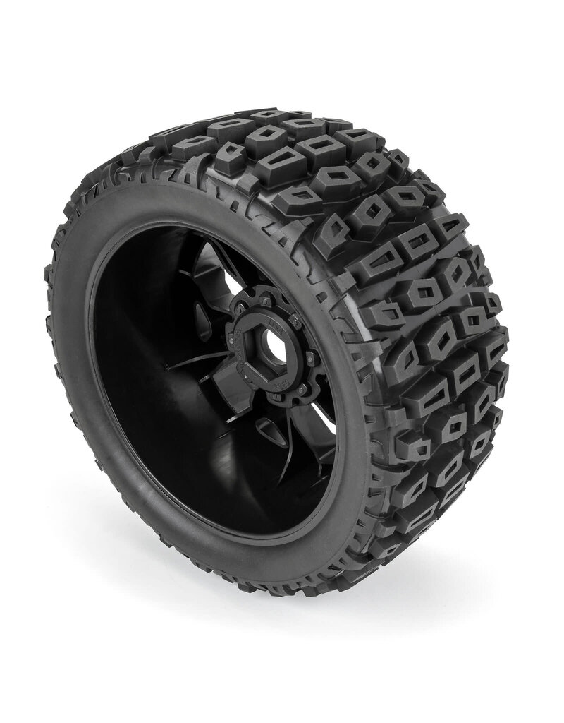 DURATRAX DTX565010 BRUTUS F/R 5.7 MONSTER TRUCK TIRES MOUNTED ON RIPPER WHEELS 24MM HEX BLACK (2)