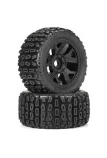 DURATRAX DTX565010 BRUTUS F/R 5.7 MONSTER TRUCK TIRES MOUNTED ON RIPPER WHEELS 24MM HEX BLACK (2)
