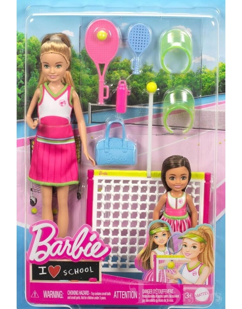BARBIE MTL HRG83 BARBIE STACIE & CHELSEA TENNIS PLAYSETWITH 2 DOLLS