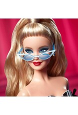 BARBIE MTL HRM58 BARBIE SIGNATURE 65TH BLUE SPAPPHIRE ANNIVERSARY FASHION DOLL WITH BLONDE HAIR, BLACK AND WHITE GOWN