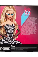 BARBIE MTL HRM58 BARBIE SIGNATURE 65TH BLUE SPAPPHIRE ANNIVERSARY FASHION DOLL WITH BLONDE HAIR, BLACK AND WHITE GOWN