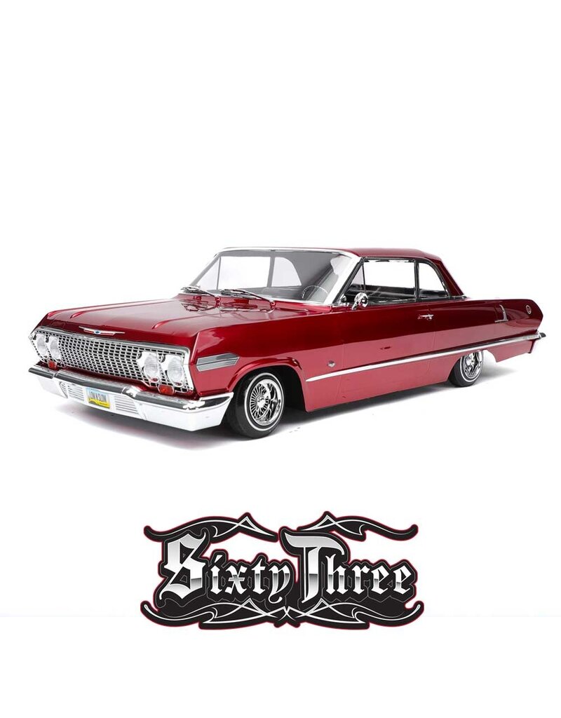 REDCAT RACING RER33481 SIXTYTHREE RC CAR - 1:10 1963 CHEVROLET IMPALA HOPPING LOWRIDER RED