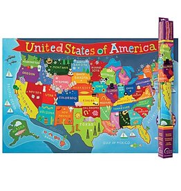 NO BRAND LAMINATED WALL MAP UNITED STATES OF AMERICA