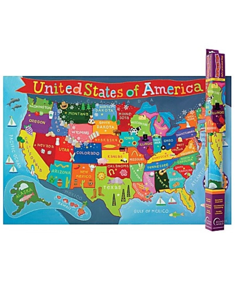 NO BRAND LAMINATED WALL MAP UNITED STATES OF AMERICA