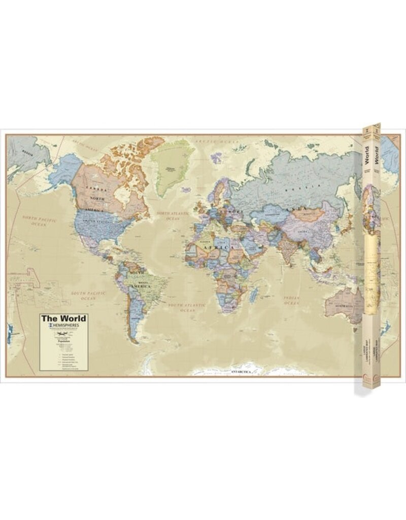 LAMINATED WALL MAP OF WORLD