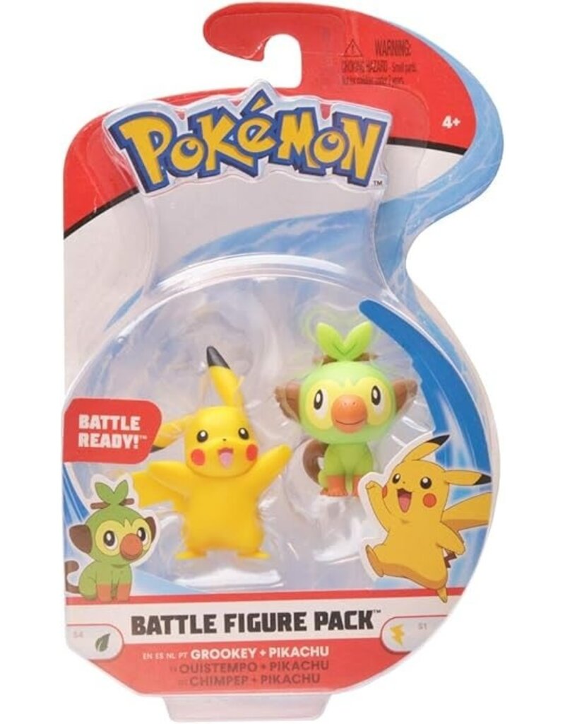 WICKED COOL TOYS 97625 POKEMON BATTLE FIGURE PACK: PIKACHU & GROOKEY