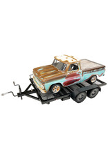 BOLD RC BOL5010 1/10 SCALE FULL METAL CAR HAULER TRAILER WITH LED LIGHTS (BLACK)