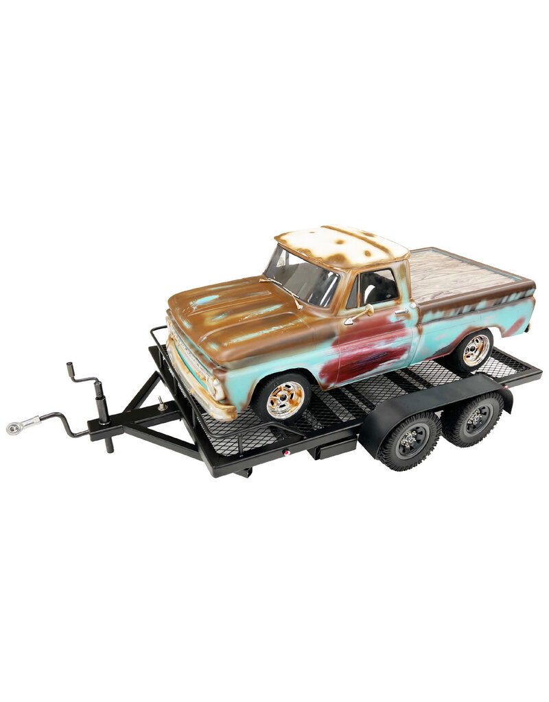 BOLD RC BOL5010 1/10 SCALE FULL METAL CAR HAULER TRAILER WITH LED LIGHTS (BLACK)